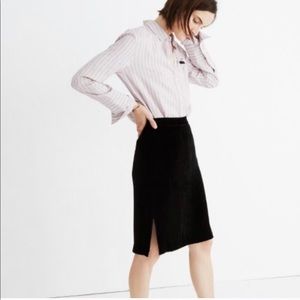 Madewell black velvet skirt